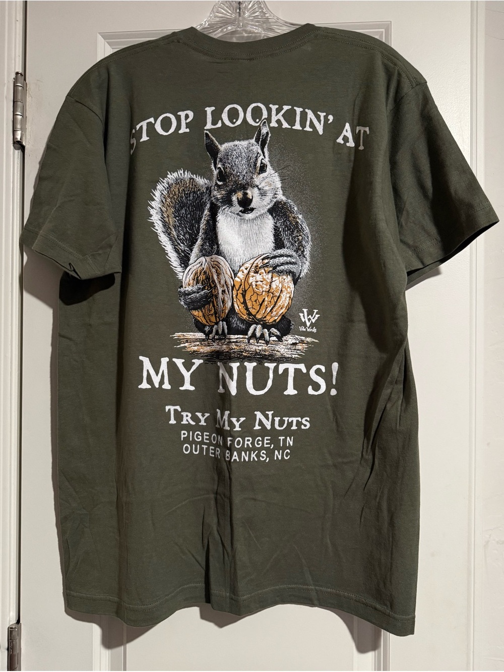 Try My Nuts Mens Graphic Tee - Olive Green